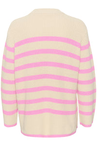 Kaffe Kacilla Sand Dollar/Cyclamen Pink Oversized Knit Pullover, 10507133