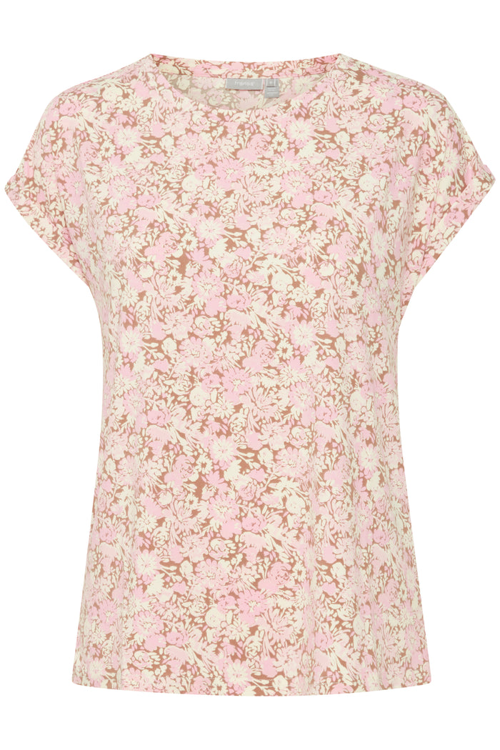 Fransa FrSeen Pink Frosting Floral Printed T-Shirt, 20610634