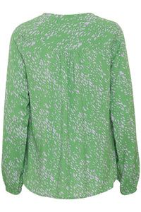 Fransa FrSilje Online Lime Abstract Printed V-Neck Blouse, 20613270