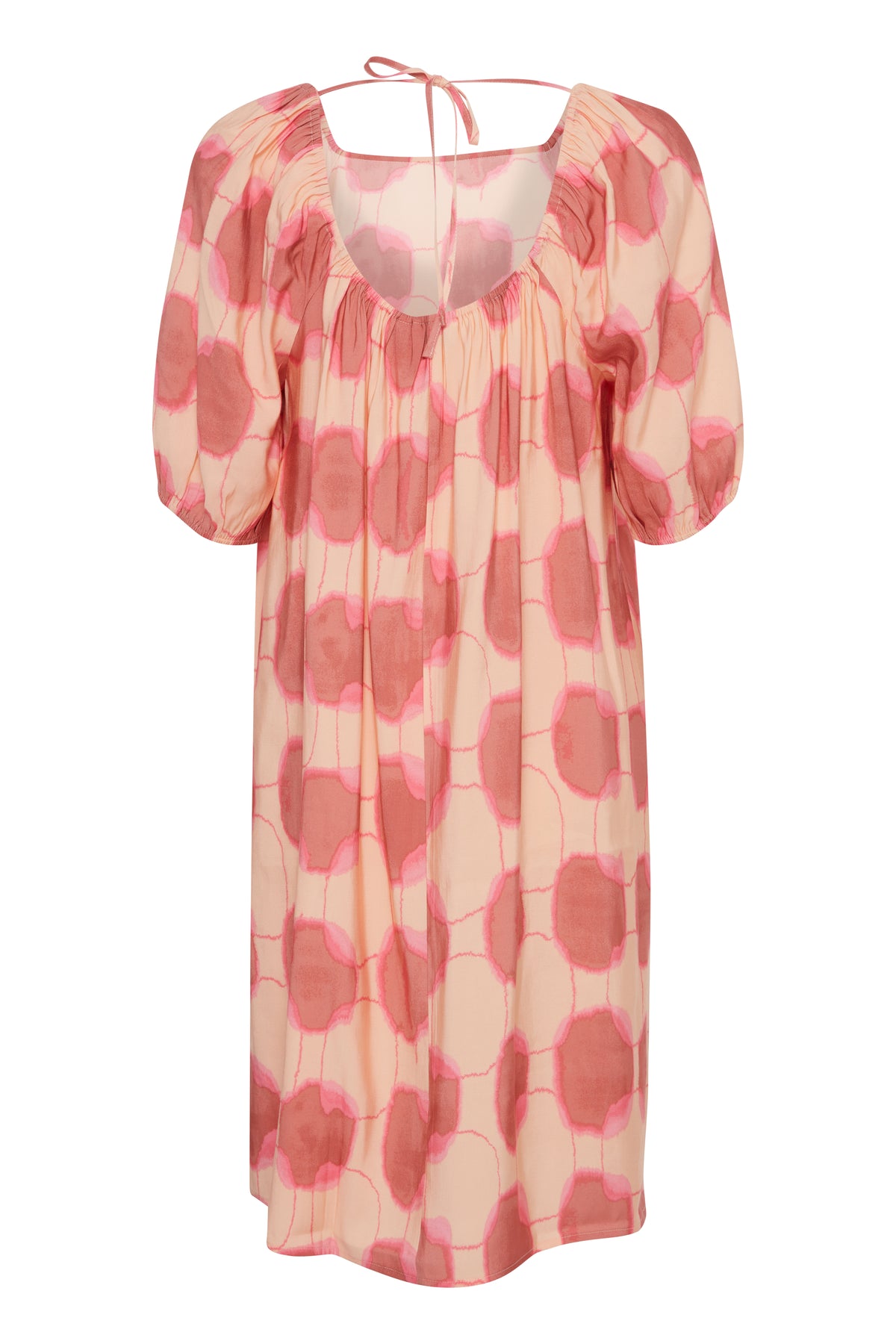 B.Young Hanva Pink Tie Dye Mix Printed Relaxed Fit Dress, 20814921