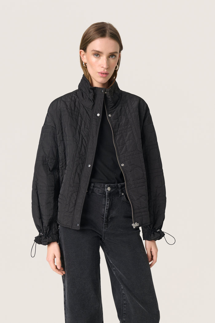 Soaked in Luxury SLJackline Black Ultimate Quilted Oversized Short Jacket