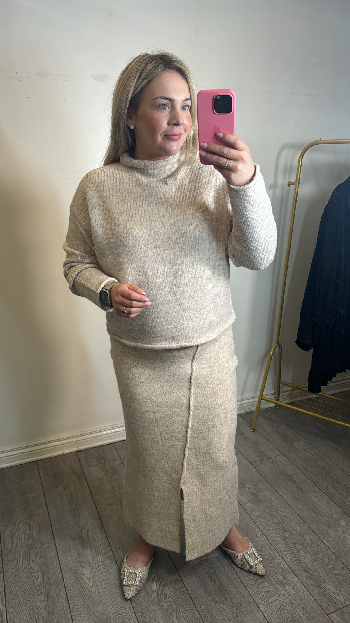 Grace & Mila Nassim Beige Knitted Jumper