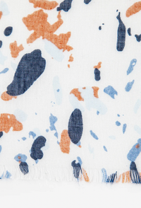Ruby 67 Navy Blue/Cream Abstract Animal Spot Scarf