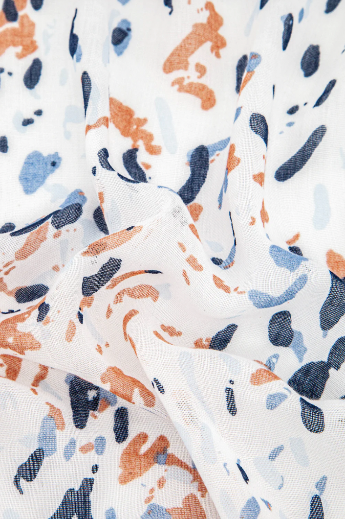 Ruby 67 Navy Blue/Cream Abstract Animal Spot Scarf