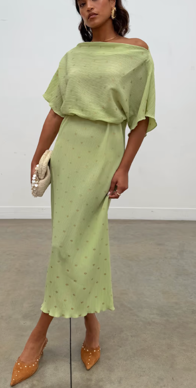 robbie dress green Never Fully Dressed Pistachio Tilly Off the Shoulder Dress – Ruby 67  Boutique