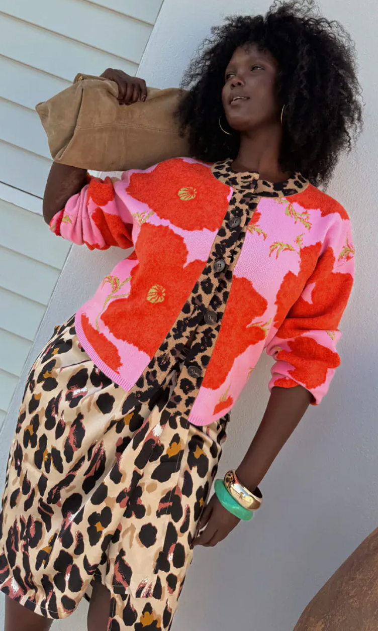 Never Fully Dressed Baby Pink Poppy Leopard Cardigan – Ruby 67