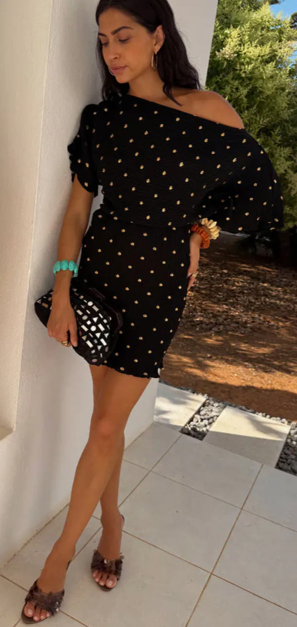 Never Fully Dressed Tilly Black Mini Plisse Off the Shoulder Dress Ruby 67 Boutique Never Fully Dressed Tilly Black Mini Plisse Off the Shoulder Dress Ruby 67 Boutique