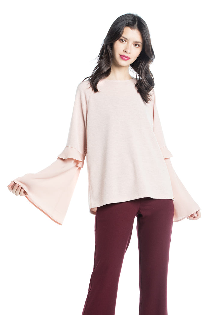 Cotton Brothers Rose Blush Bell Sleeve Jumper freeshipping - Ruby 67 Boutique