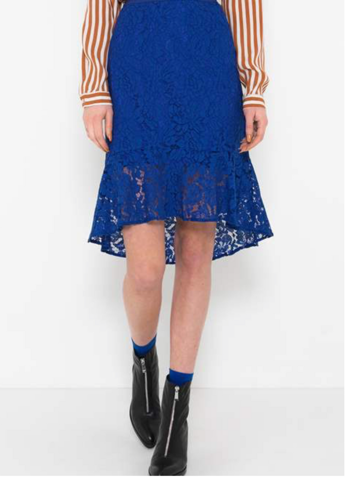 Saint Tropez Royal Blue Lace Skirt freeshipping - Ruby 67 Boutique