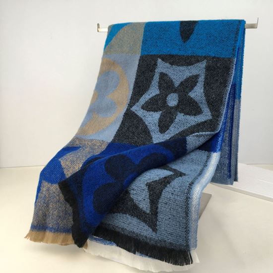 Ruby 67 Blue/Grey Louis Vuitton Inspired Blanket Scarf