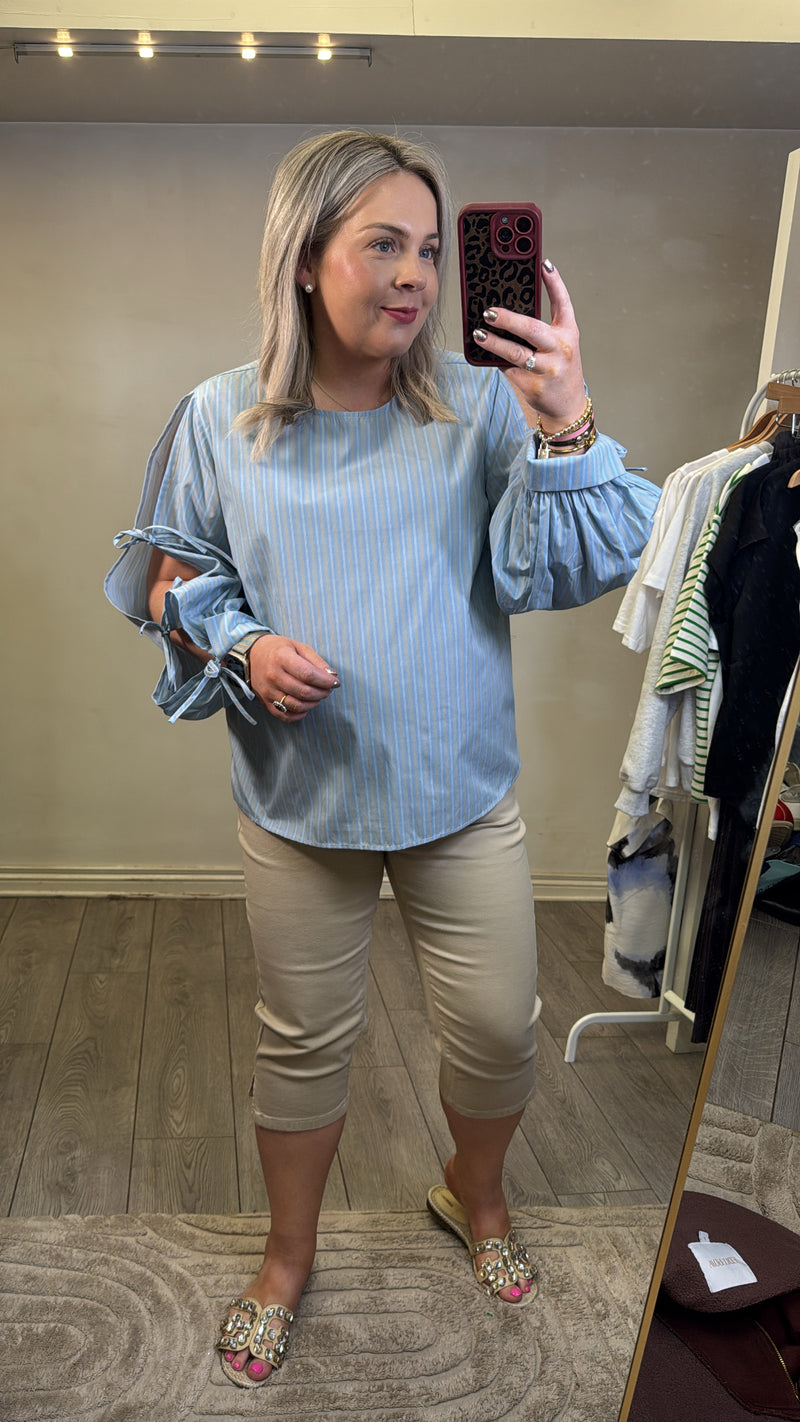 Kaffe Kazelina Feather Beige Capri Jeans