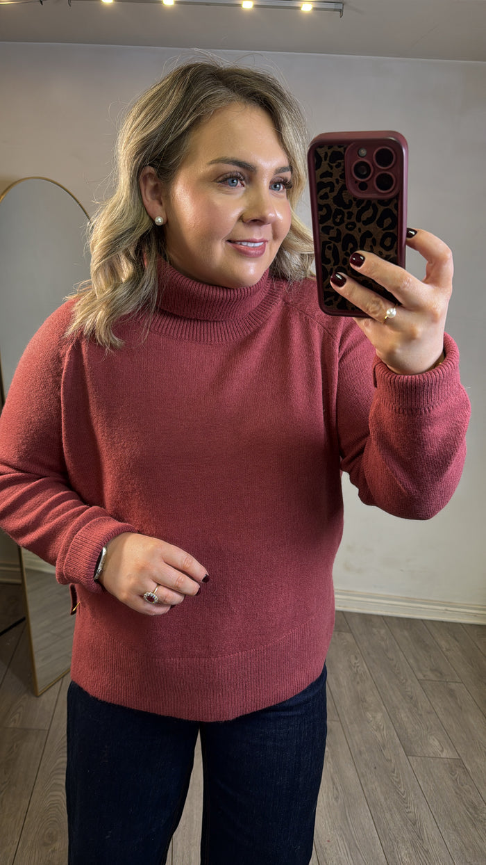 Coster Copenhagen Warm Blush Cowl Neck Longline Knit, 264-2418 