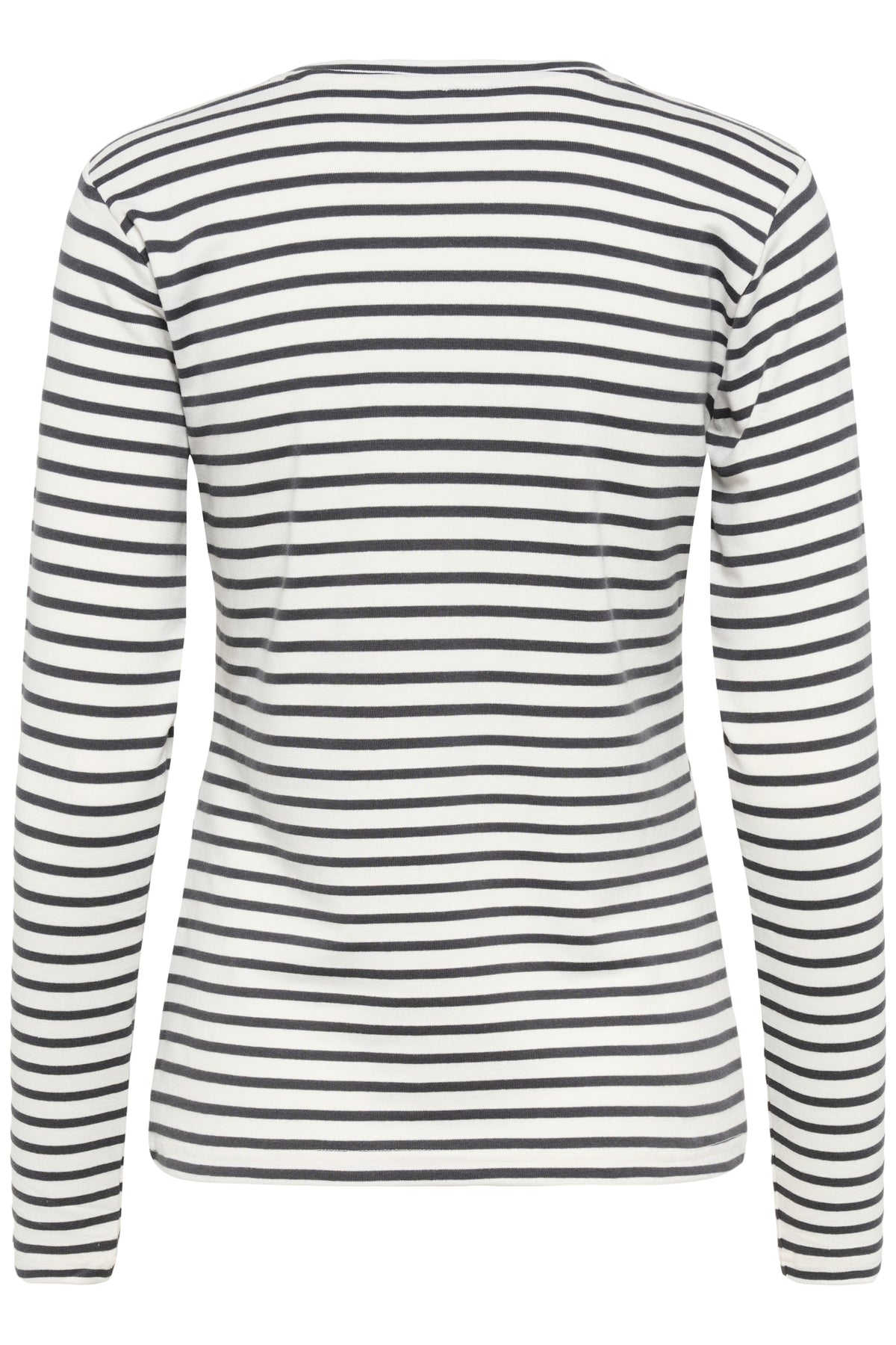 Kaffe Liddy Chalk/Dark Grey Stripe Top with Burgundy Heart