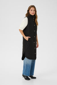 Kaffe Kameria Ultimate Black Quilted Gilet, 10505686