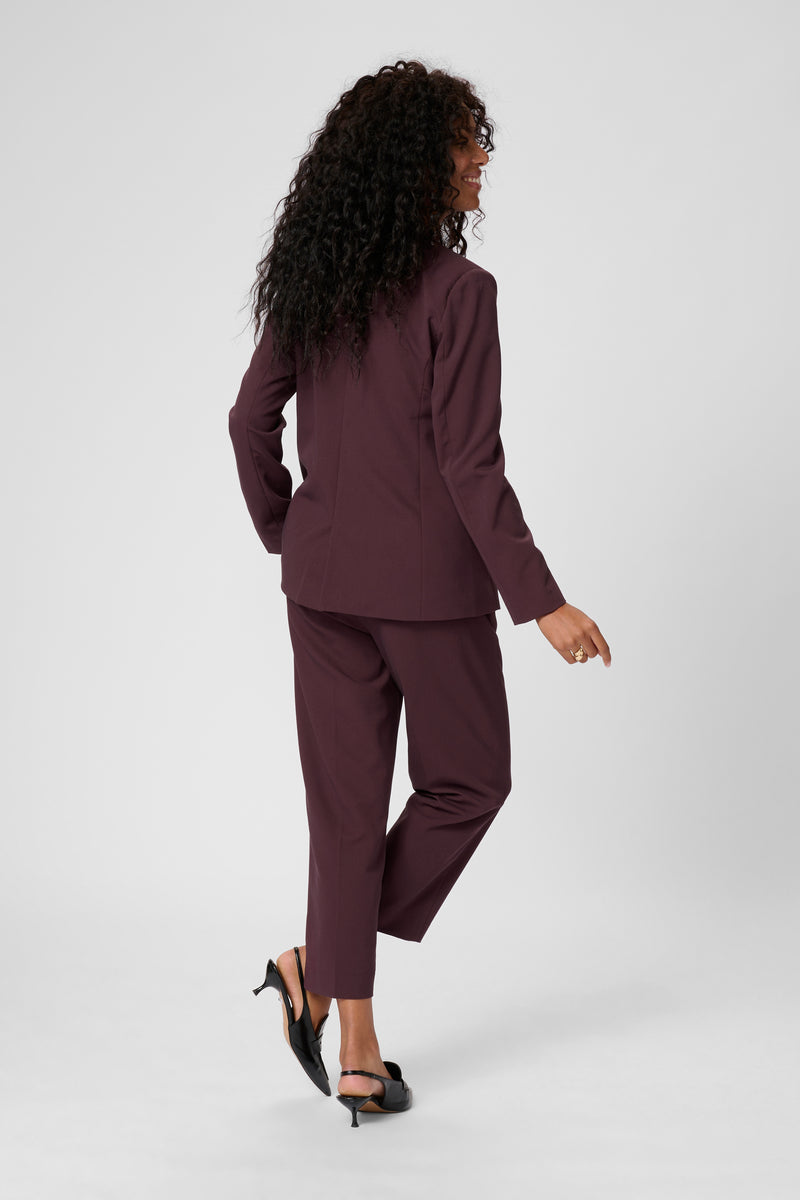 Kaffe Kasakura Fudge Burgundy Highwaisted Cigarette Trousers
