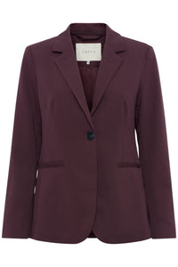 Kaffe Kasakura Fudge Burgundy Single Breasted Blazer, 10506684