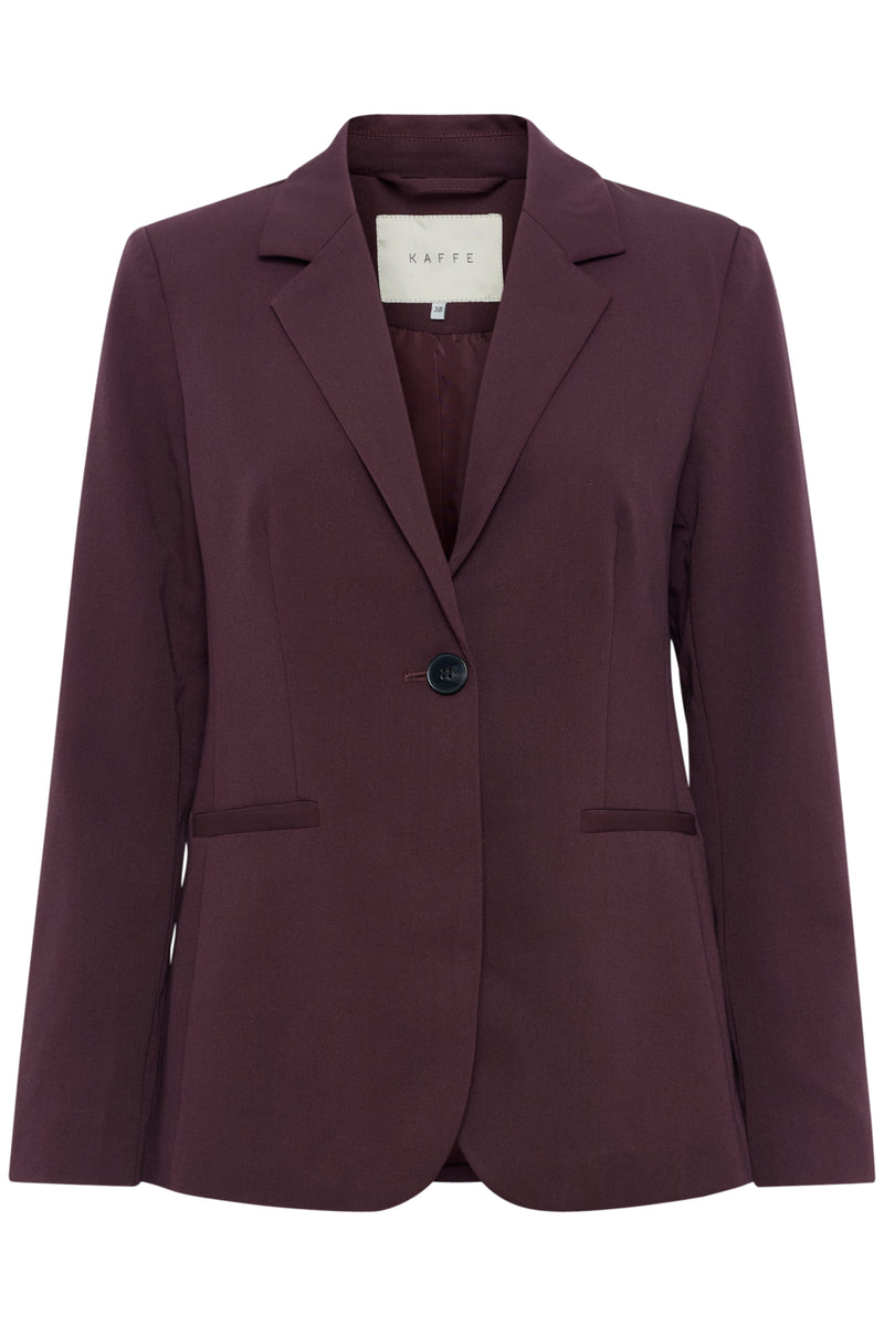 Kaffe Kasakura Fudge Burgundy Single Breasted Blazer, 10506684