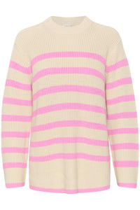 Kaffe Kacilla Sand Dollar/Cyclamen Pink Oversized Knit Pullover, 10507133