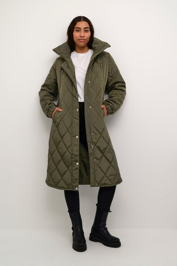 Kaffe Kalindsay Forest Night Quilted Longline Coat, 10507667