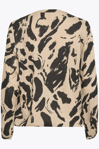 Kaffe Kaditte Black/Feather Grey Leopard Blouse, 10507919
