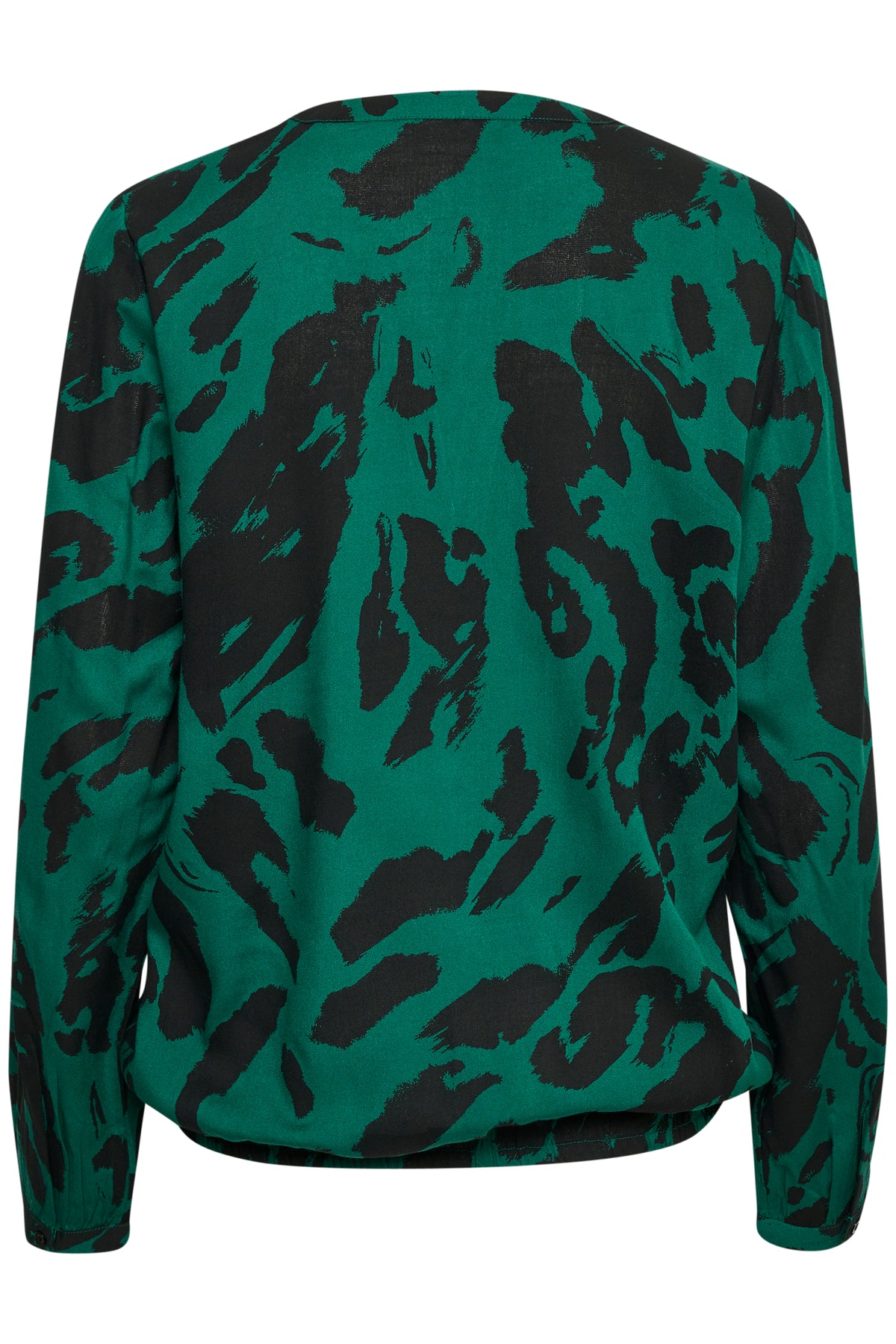 Kaffe Kaditte Black/Aventurine Leopard Print Blouse, 10507919