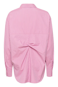 Kaffe Kamaibritt Pink/Navy Stripe Oversized Knot Shirt, 10508238