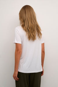 Kaffe Kaelin White/Pink Flower Print T-Shirt, 10508351