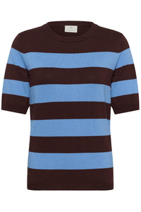 Kaffe Kalizza Fudge/Provence Blue Striped Knit