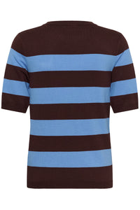 Kaffe Kalizza Fudge/Provence Blue Striped Knit