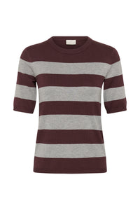 Kaffe Kalizza Fudge/Grey Melange Striped Knit