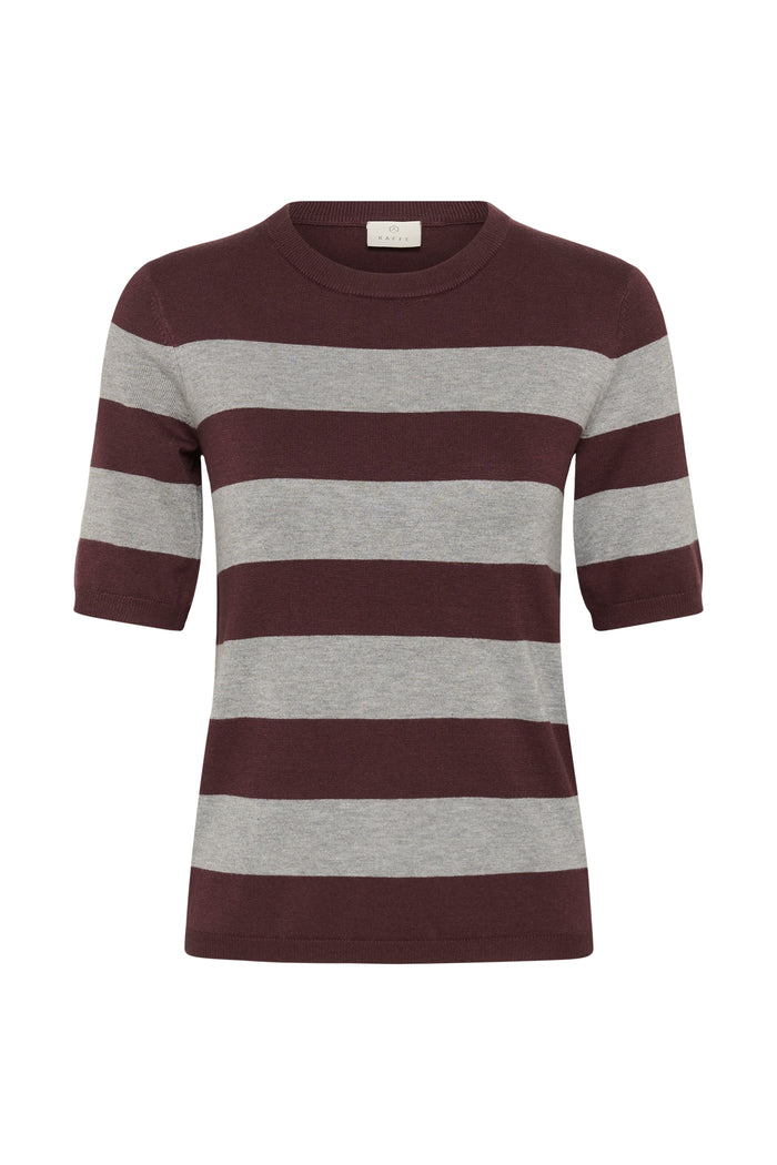 Kaffe Kalizza Fudge/Grey Melange Striped Knit