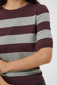 Kaffe Kalizza Fudge/Grey Melange Striped Knit
