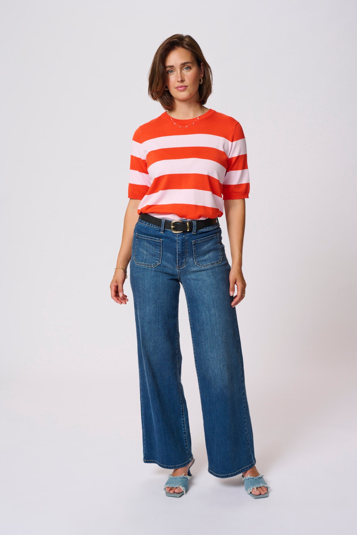 Kaffe Kalizza Grenadine/Lilac Pink Striped Knit