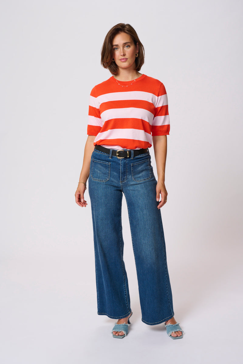 Kaffe Kalizza Grenadine/Lilac Pink Striped Knit