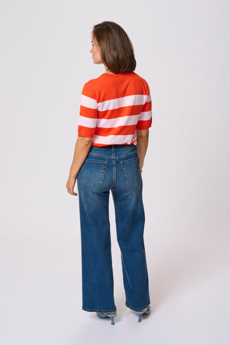 Kaffe Kalizza Grenadine/Lilac Pink Striped Knit
