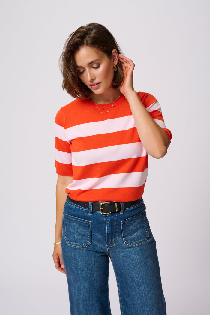 Kaffe Kalizza Grenadine/Lilac Pink Striped Knit