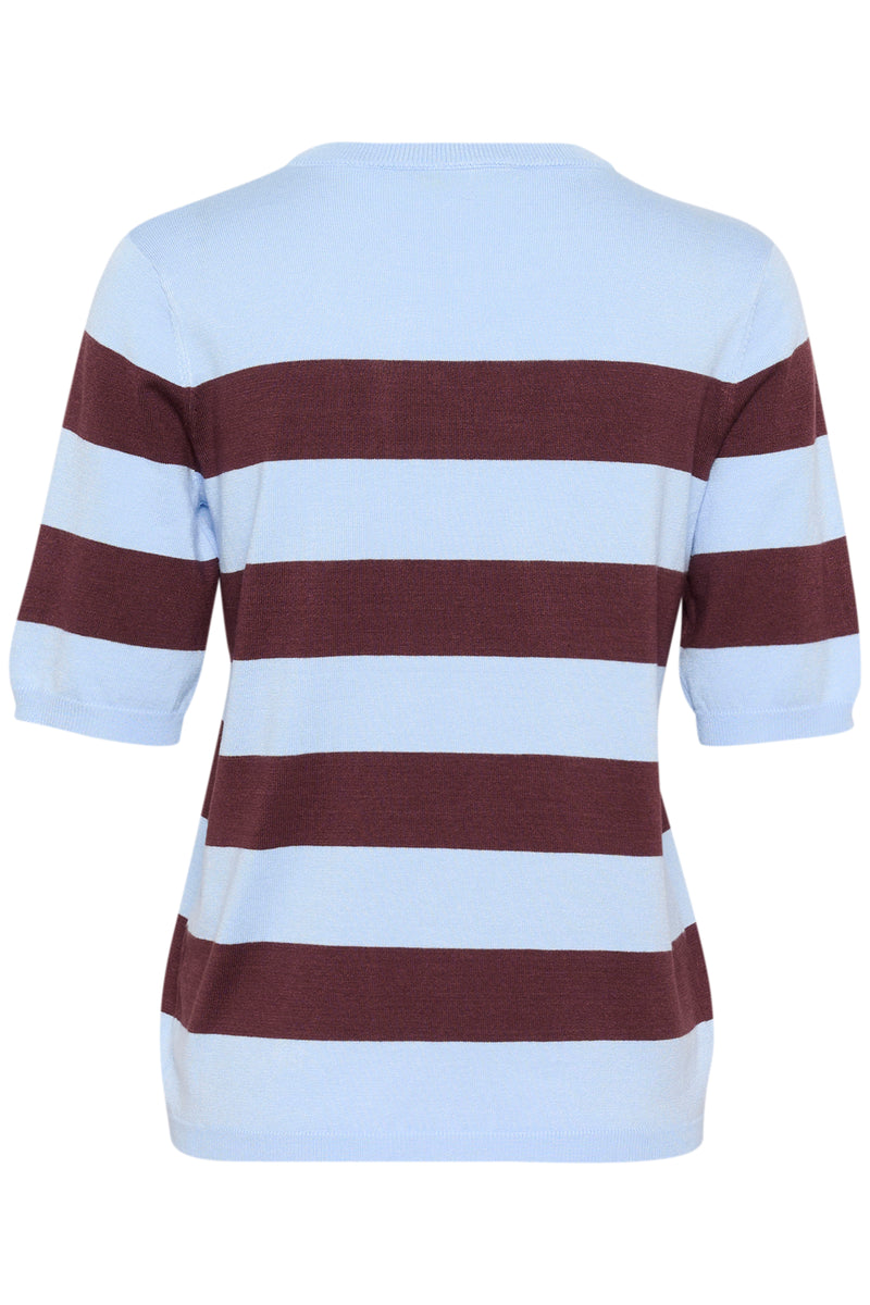 Kaffe Kalizza Windsurfer Baby Blue/Fudge Burgundy Striped Knit, 10508410
