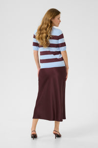 Kaffe Kalizza Windsurfer Baby Blue/Fudge Burgundy Striped Knit