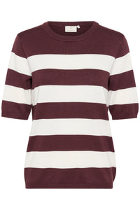 Kaffe Kalizza Chalk/Fudge Burgundy Striped Knit
