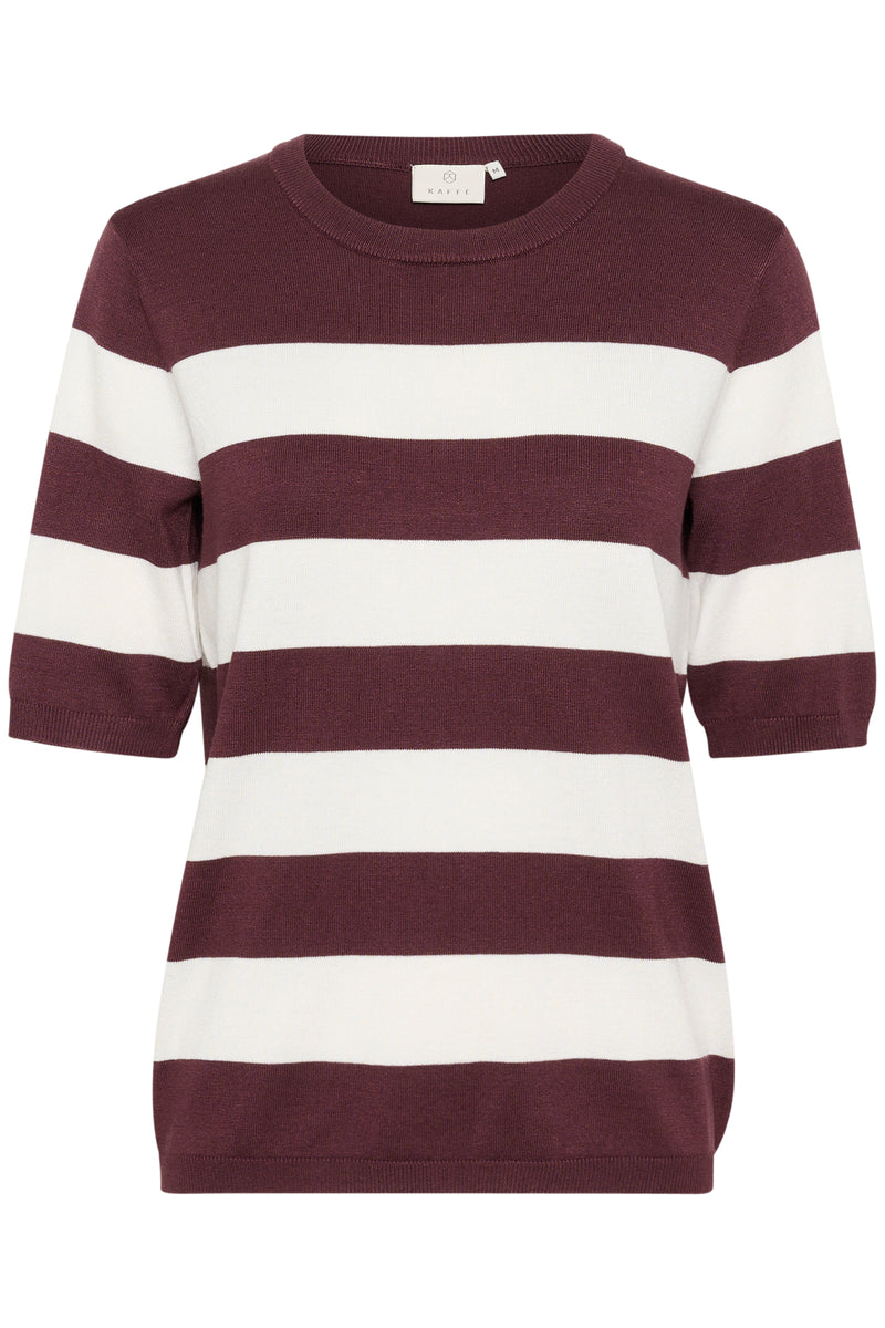 Kaffe Kalizza Chalk/Fudge Burgundy Striped Knit