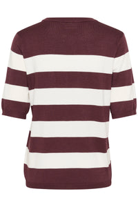Kaffe Kalizza Chalk/Fudge Burgundy Striped Knit
