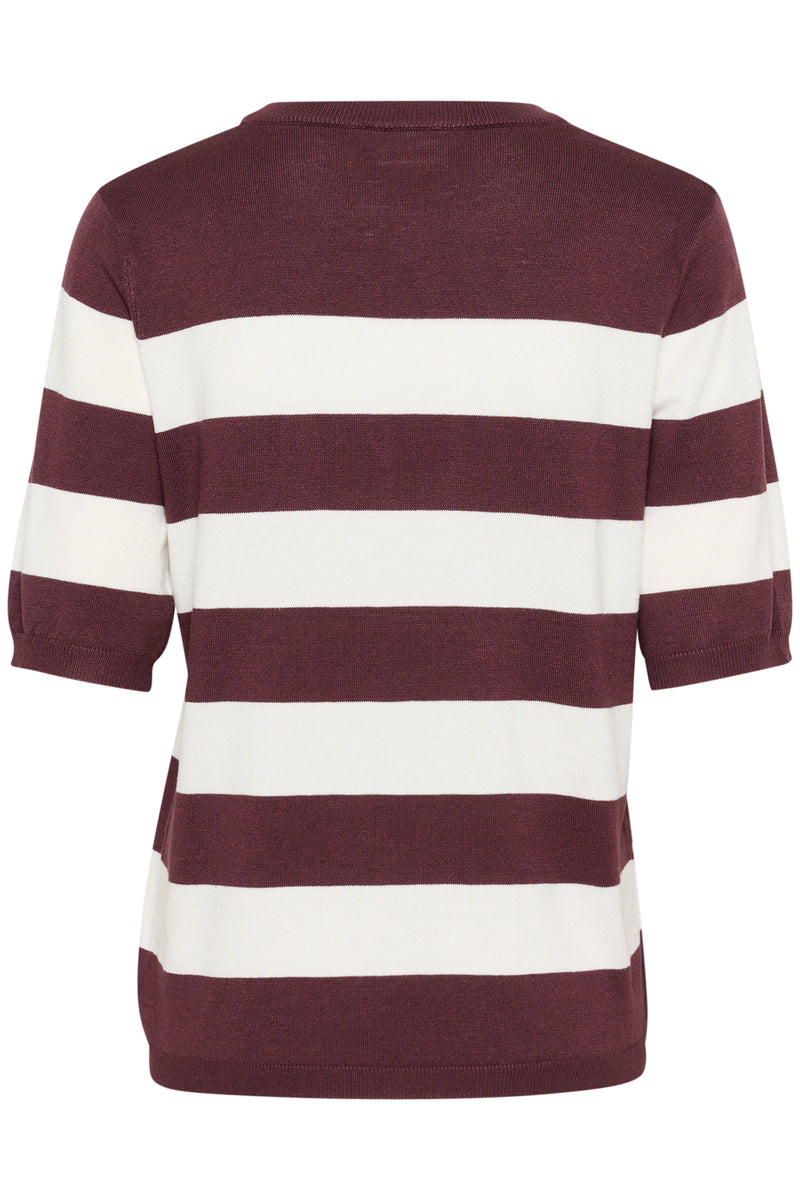 Kaffe Kalizza Chalk/Fudge Burgundy Striped Knit