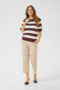 Kaffe Kalizza Chalk/Fudge Burgundy Striped Knit