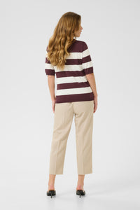 Kaffe Kalizza Chalk/Fudge Burgundy Striped Knit