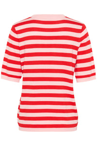 Kaffe Kalizza True Red/Baby Pink Striped Knit