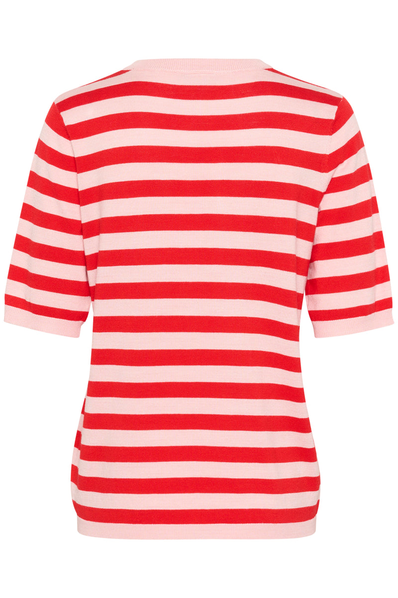 Kaffe Kalizza True Red/Baby Pink Striped Knit