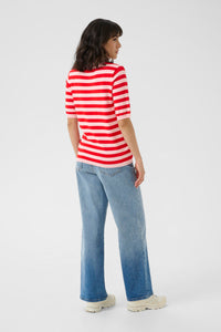 Kaffe Kalizza True Red/Baby Pink Striped Knit