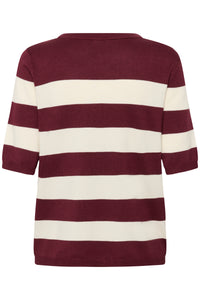 Kaffe Kalizza Windsor Wine/Turtledove Striped Knit, 10508410