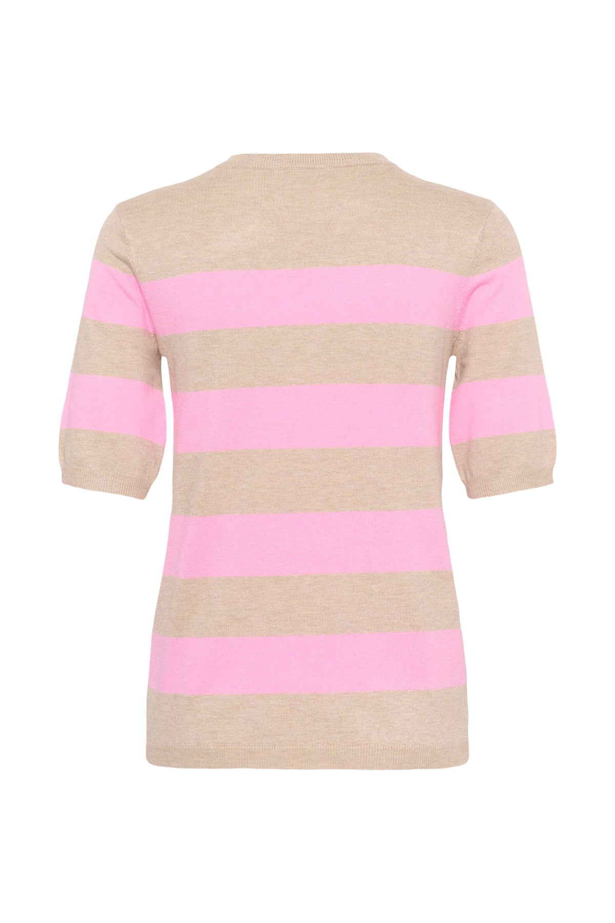 Kaffe Kalizza Feather Beige/Candy Pink Striped Knit