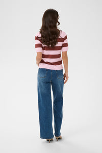 Kaffe Kalizza Ballerina Pink/Henna Striped Knit, 10508410